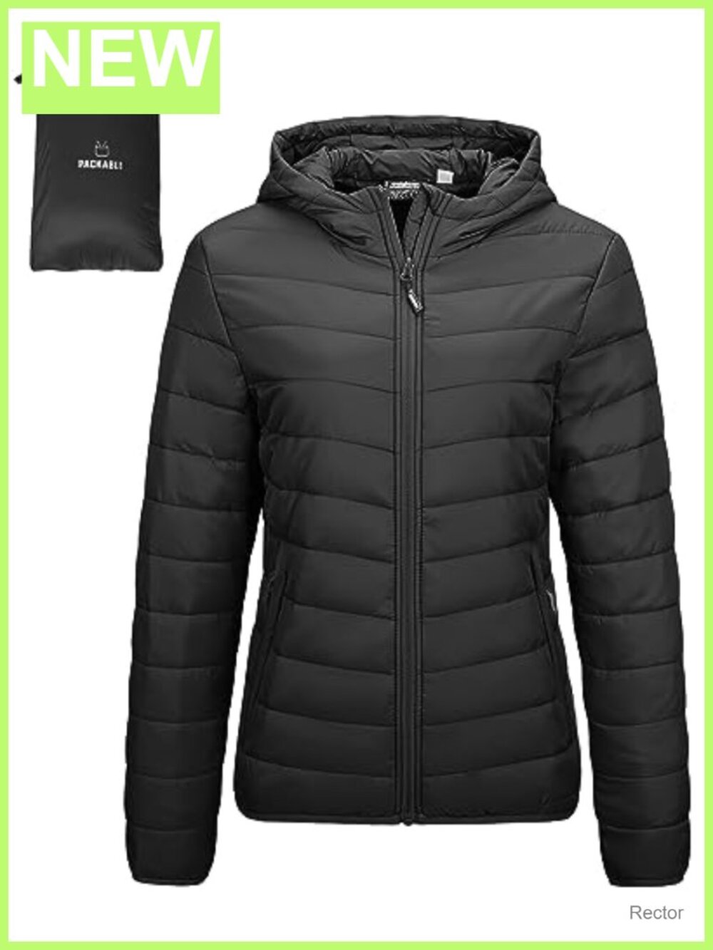 Packable Lightweight Puffer Jacket Hooded Quilted Winter Coat